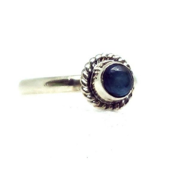 Blue labradorite crystal ring handmade sterling silver 925 size 7